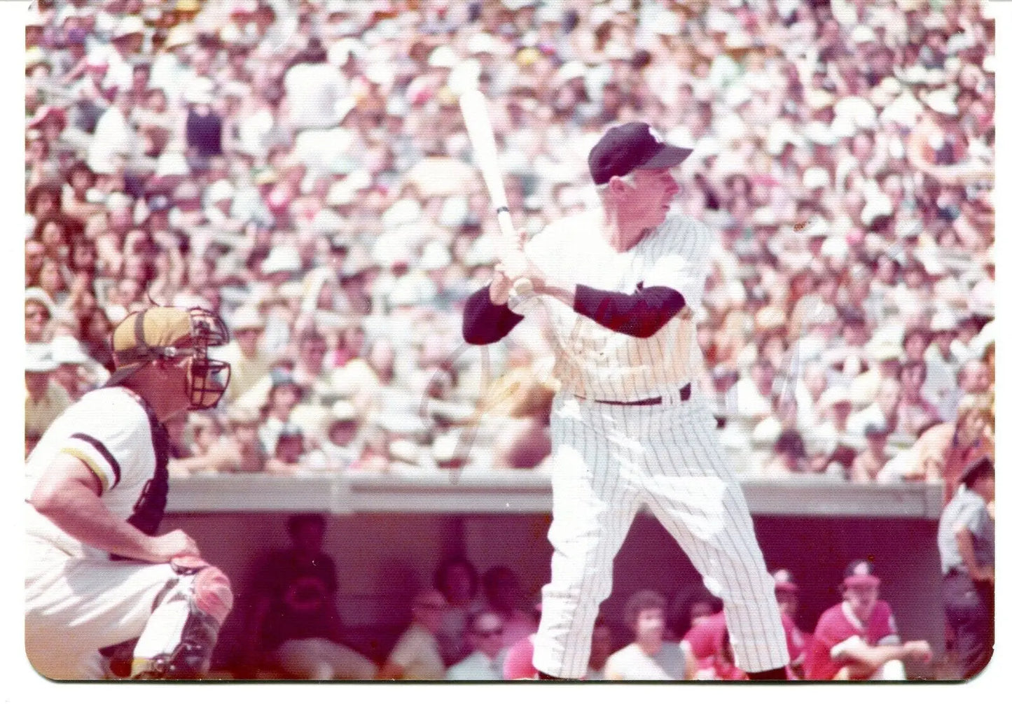 Vintage baseball game scene featuring New York Yankees for baseball cards collectors