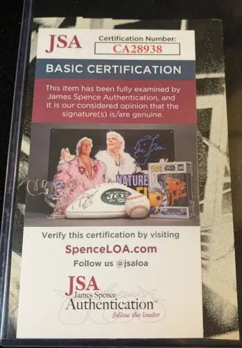 JSA authentication card for Joe Greene HOF Signed Vintage Magazine Photo Pittsburgh Steelers