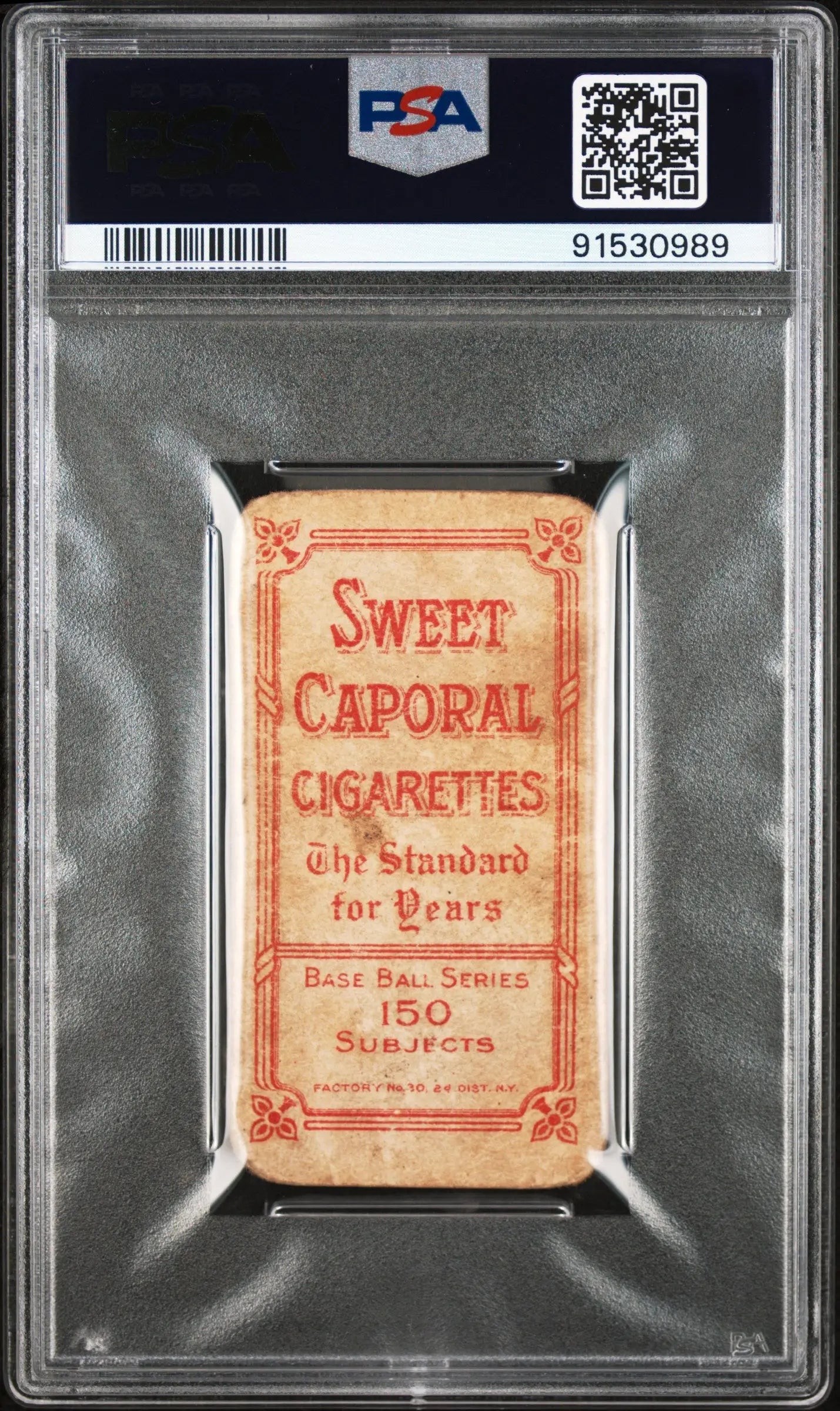 Joe Lake T206 Sweet Caporal card in a protective PSA holder for collectors