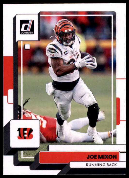 Joe Mixon football card from 2022 Donruss series featuring Cincinnati Bengals player