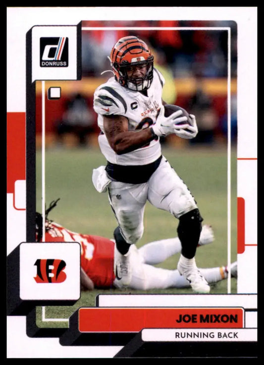 Joe Mixon football card from 2022 Donruss series featuring Cincinnati Bengals player
