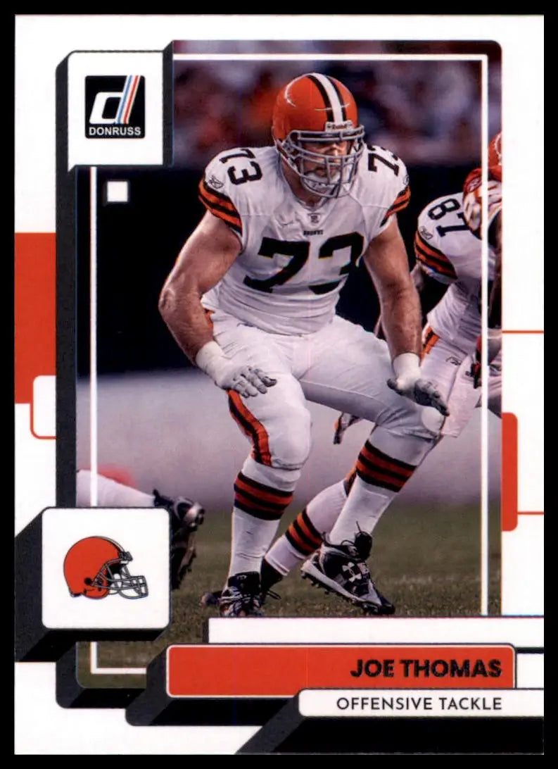 Joe Thomas football card from the 2022 Donruss Cleveland Browns series