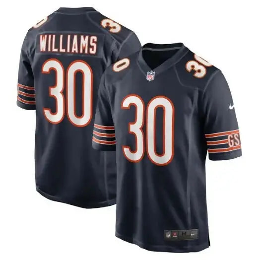 Dark blue Joejuan Williams Chicago Bears Nike Game Jersey with WILLIAMS and 30 on back