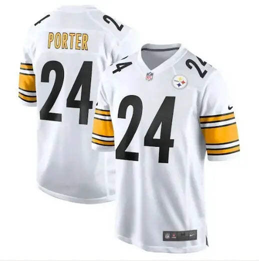 White Pittsburgh Steelers Joey Porter Jr. Nike Away Game Jersey with number 24 and PORTER on back