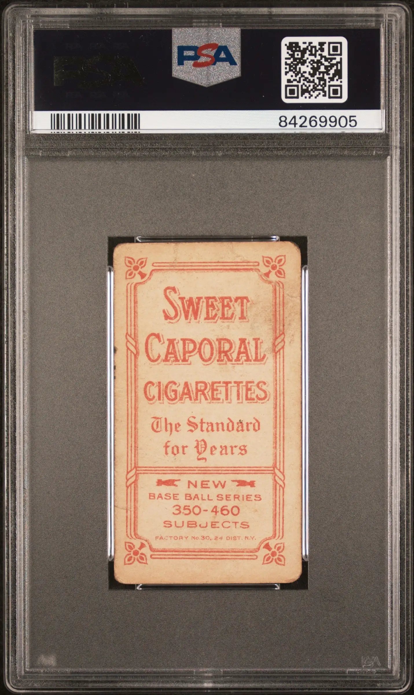 John Frill 1909-11 T206 Sweet Caporal 350-460/30 PSA 2 Good in protective case