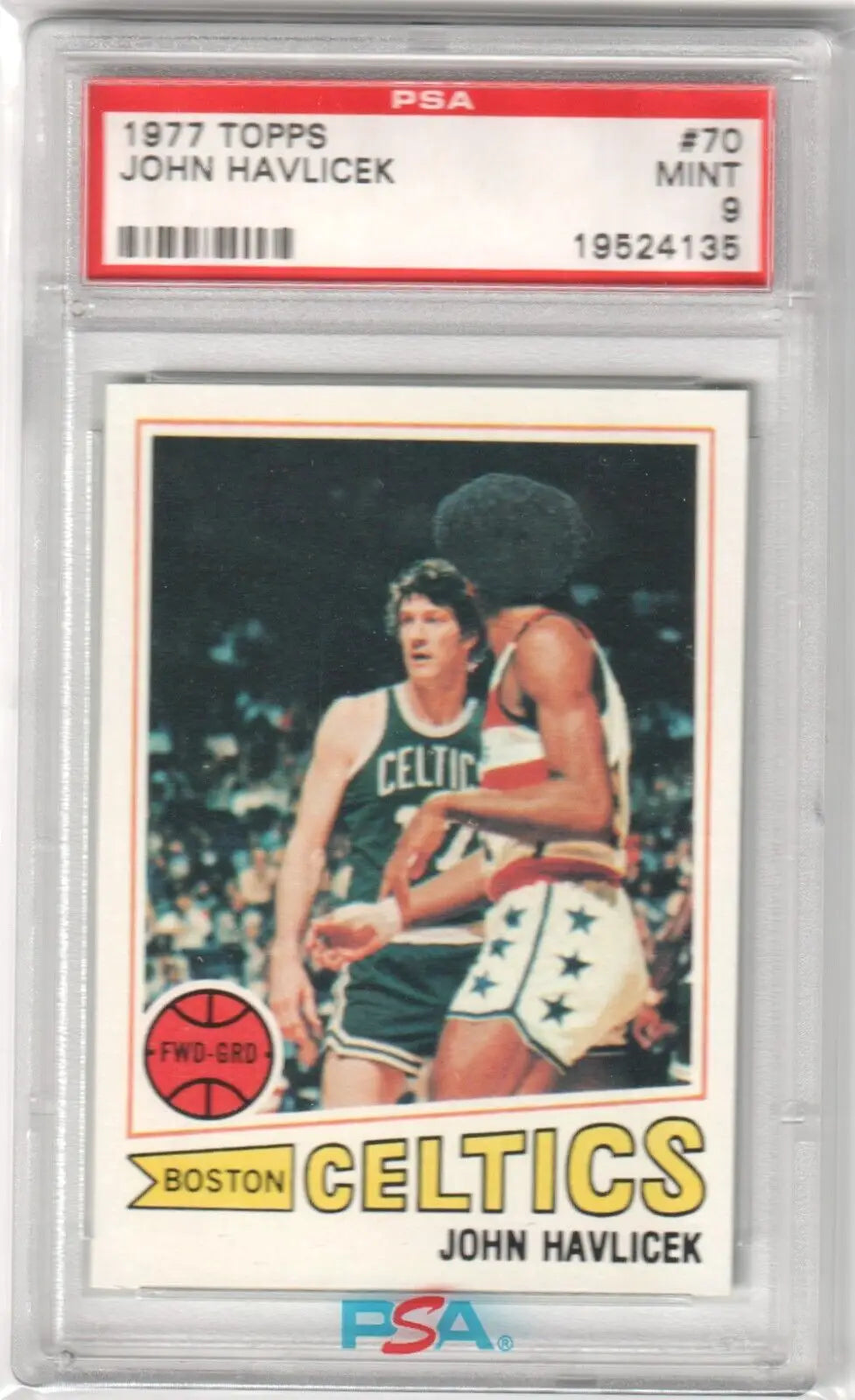 Graded 1977 Topps John Havlicek basketball card single from Columbia Hobby eBay store