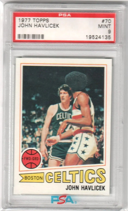 Graded 1977 Topps John Havlicek basketball card single from Columbia Hobby eBay store