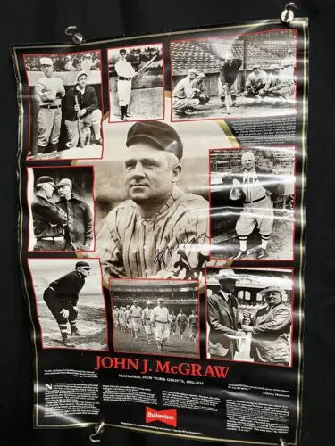 John J. McGraw baseball poster for New York Giants fans and trading card collectors