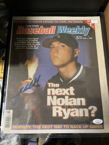 Josh Beckett Signed High School Baseball Weekly Magazine JSA Red Sox Memorabilia
