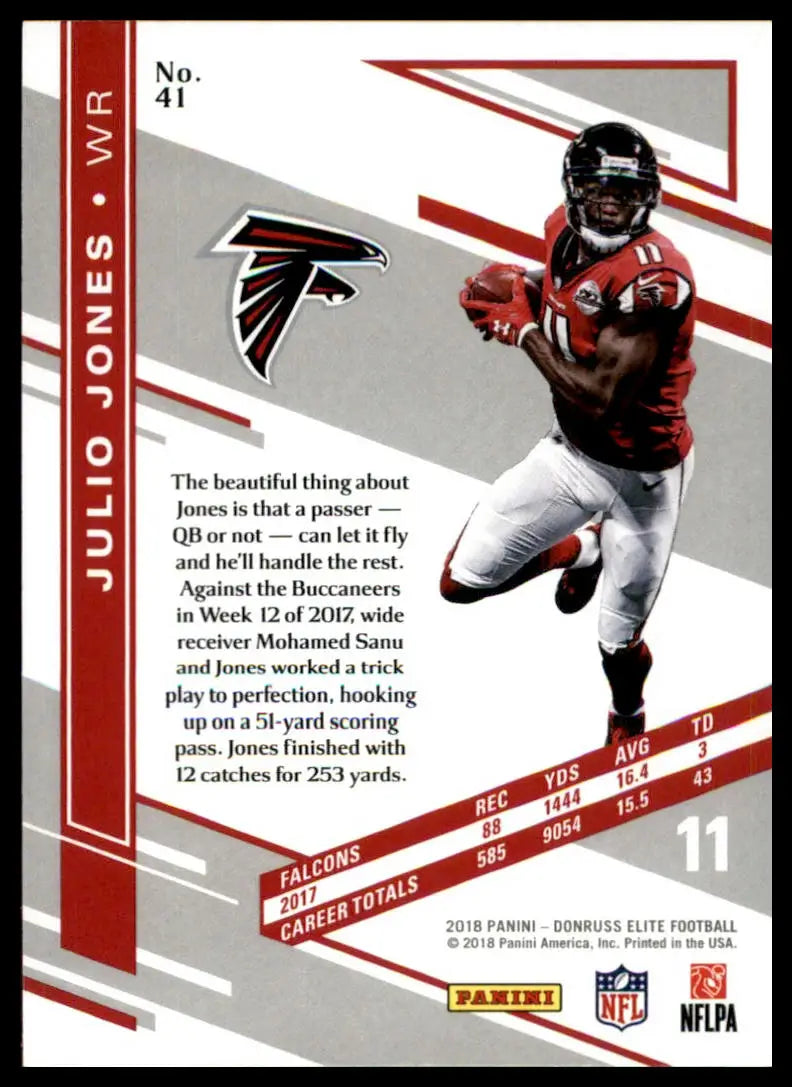 Julio Jones Donruss Elite football card from 2018 Atlanta Falcons collection