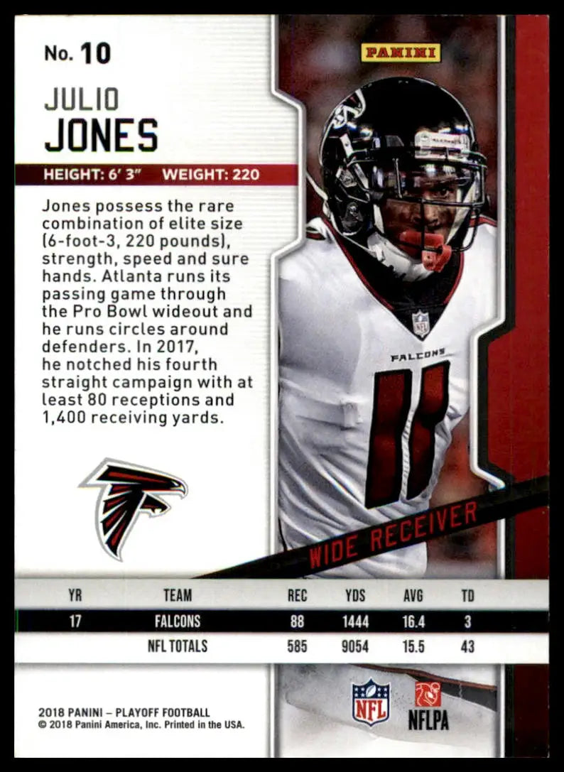 Julio Jones football card from Panini Playoff 2018 Atlanta Falcons collection