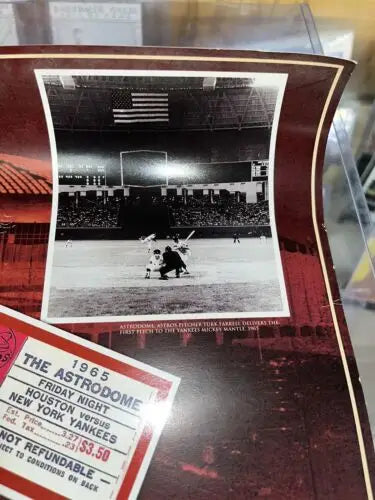 Framed Astrodome memorabilia featuring June 13 2008 Houston Astros vs Yankees Minute Maid Park