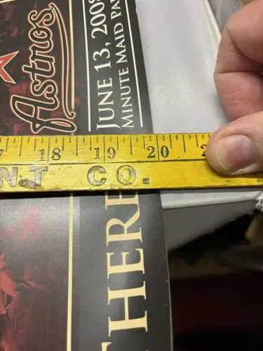 Yellow measuring tape featured in June 13 2008 Houston Astros vs Yankees Minute Maid Park Poster