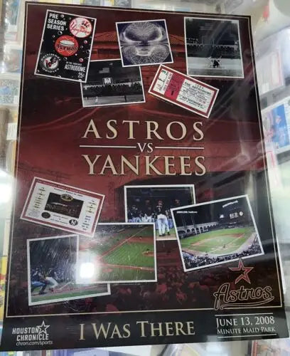 Astros versus Yankees Minute Maid Park commemorative poster from June 13 2008