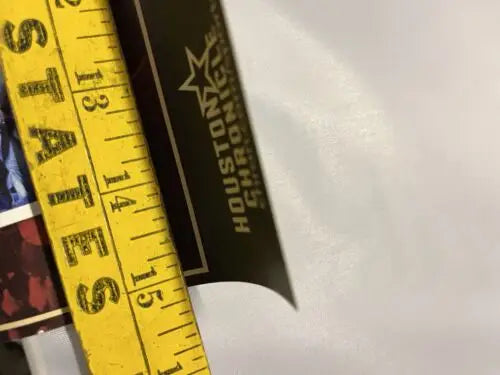 Houston Chronicle commemorative item with measuring tape for Houston Astros vs Yankees Minute Maid Park poster