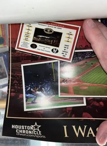 Houston Chronicle commemorative poster for Houston Astros vs Yankees Minute Maid Park