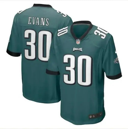 Teal and black Justin Evans Philadelphia Eagles Nike Game Player Jersey Midnight Green