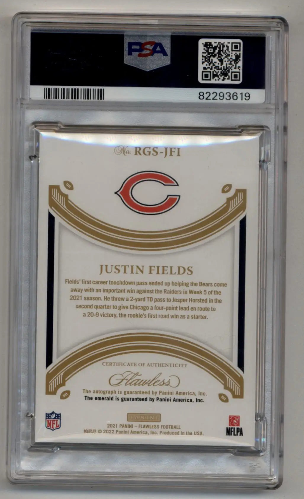 Justin Fields 2021 Flawless Rookie Auto Gem Emerald 4/5 PSA 9 Mint Auto 10 - Singles