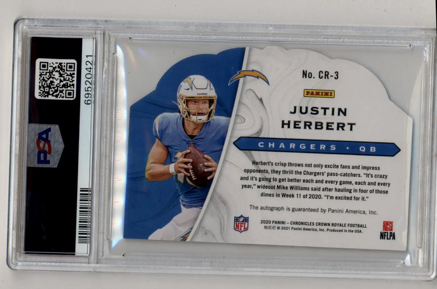 Justin Herbert 2020 Chronicles Crown Royale Auto PSA 9 Auto 10 - Singles