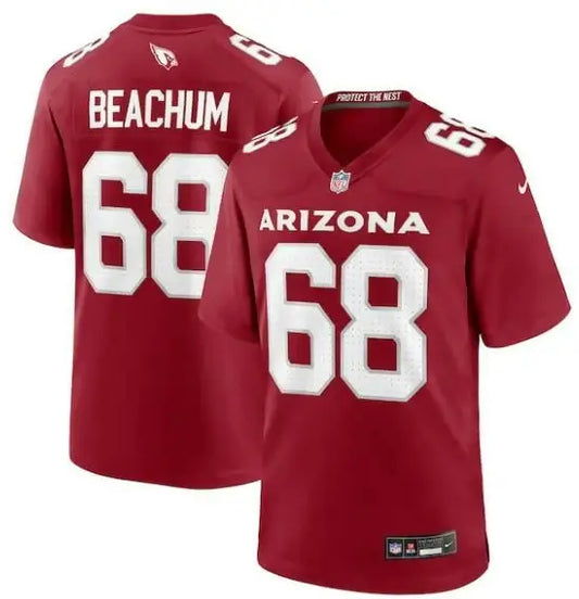 Red Arizona Cardinals football jersey displayed in Kelvin Beachum Nike Team Game Jersey