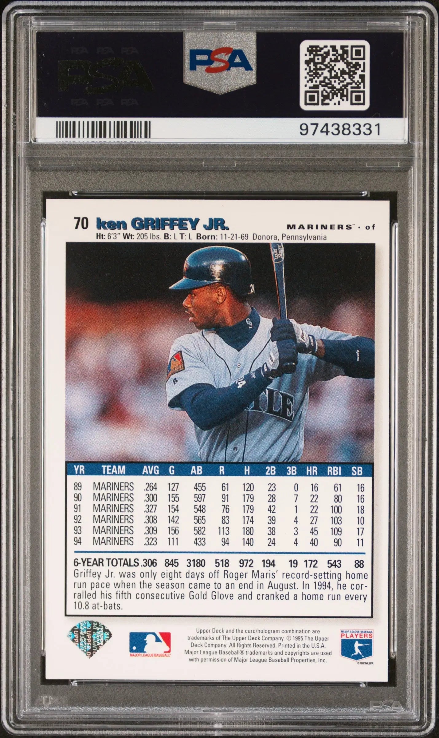 Graded Ken Griffey Jr Collectors Choice Gold Signature baseball card PSA 10 Gem Mint