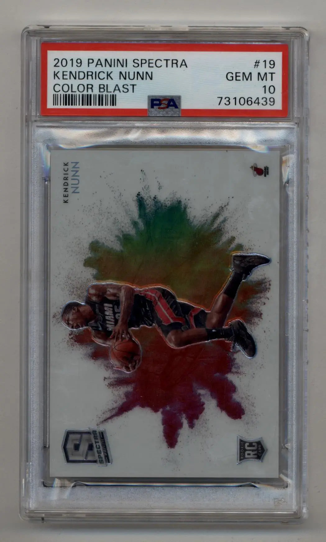 Kendrick Nunn 2019-20 Spectra Color Blast #19 PSA 10 Gem Mint basketball card design
