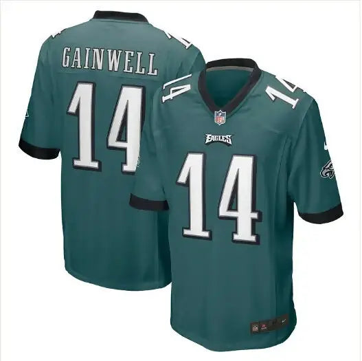 Teal and black Philadelphia Eagles Kenneth Gainwell jersey with GAINWELL 14 on back