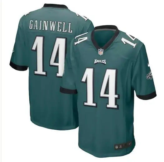 Dark green Philadelphia Eagles Kenneth Gainwell Nike Game Jersey with 14 on front and back