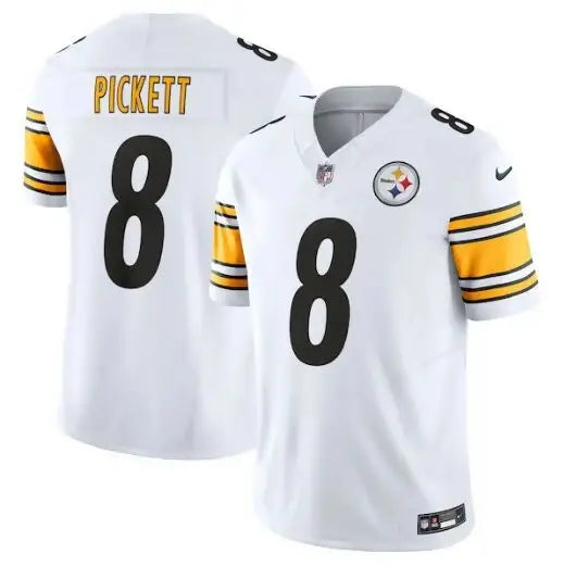 White Kenny Pickett Pittsburgh Steelers Nike Vapor F.U.S.E. Limited jersey with Picketts 8 on back