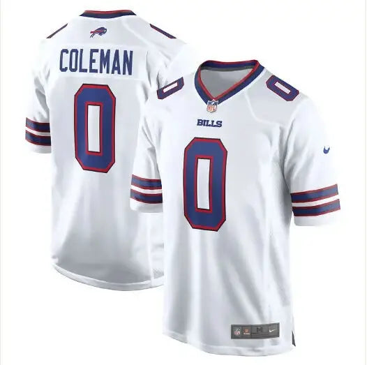 White Keon Coleman Buffalo Bills Nike Alternate Game Jersey displayed on a mannequin