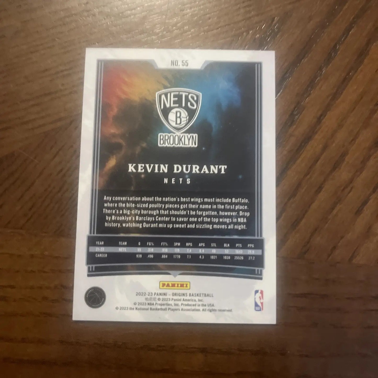 Kevin Durant 2022-23 Panini Origins Basketball card #55 Brooklyn Nets collectible