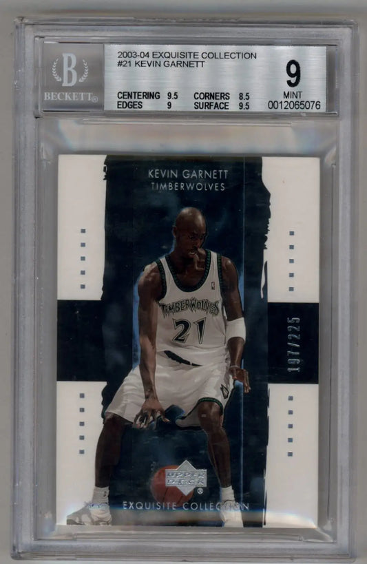 Kevin Garnett 2003-04 Exquisite Collection basketball card BGS 9 Mint