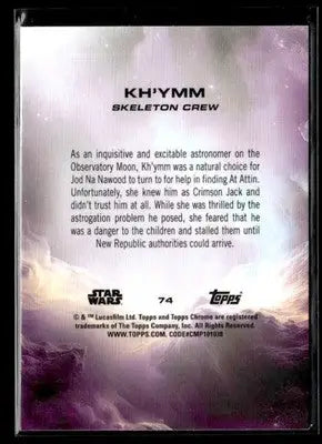 ? Kh’ymm — 2025 Topps Chrome Star Wars Debut #74 ?