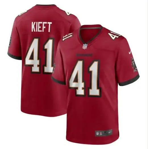 Red Ko Kieft Tampa Bay Buccaneers Nike Game Player Jersey with number 41 and KIEFT on back