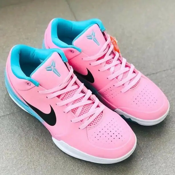 Vibrant pink and light blue Nike Kobe sneakers Kobe 6 Demar Derozan fast shipping