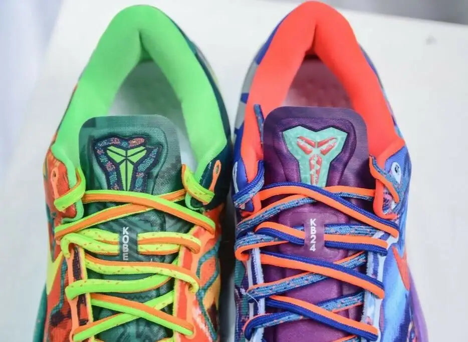 Colorful Kobe 8 Protro athletic shoes with unique laces, fast shipping available