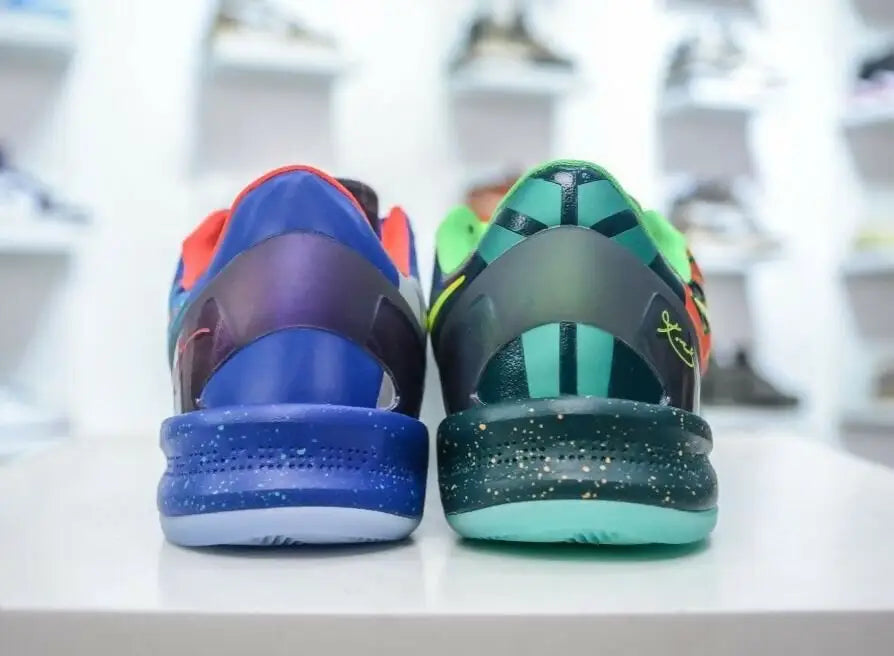 Vibrant Kobe 8 Protro athletic shoes with speckled soles, fast shipping available