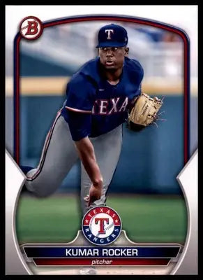 Kumar Rocker 2023 Bowman Prospects baseball card in Texas Rangers collection