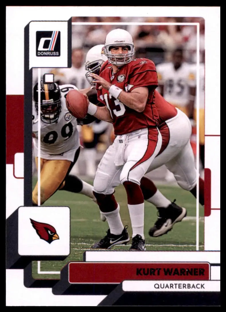 Kurt Warner football card from 2022 Donruss Arizona Cardinals collection