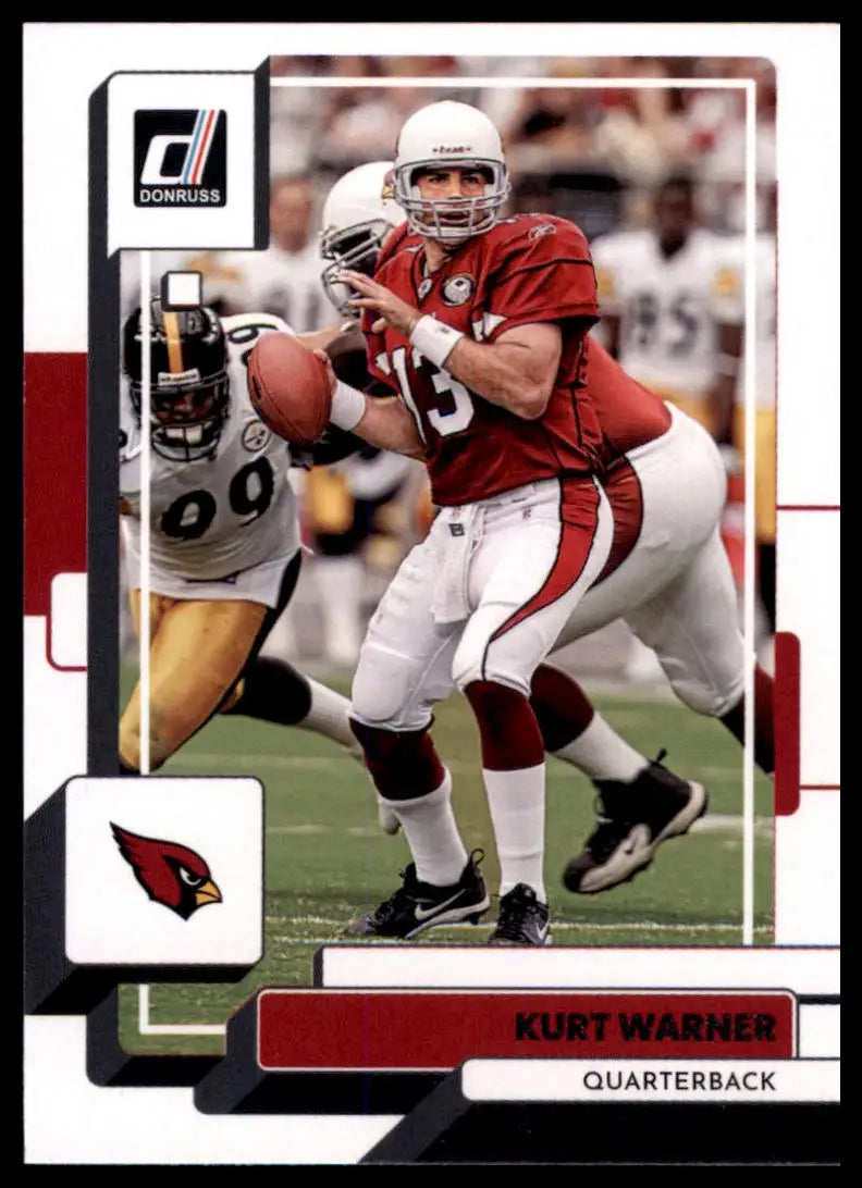 Kurt Warner football card from 2022 Donruss Arizona Cardinals series