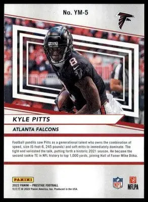 Kyle Pitts football card from Panini Prestige 2022 Youth Movement Atlanta Falcons