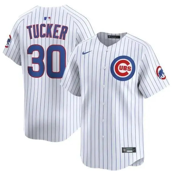 White pinstripe Kyle Tucker Chicago Cubs Nike Alternate Limited Player Jersey
