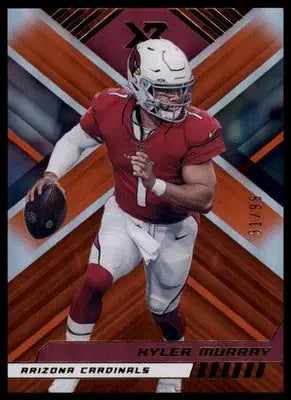 Football card featuring Kyler Murray from 2022 Panini XR Orange Arizona Cardinals