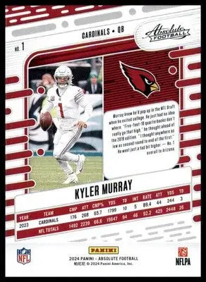 Kyler Murray Panini Absolute 2024 football card Arizona Cardinals product