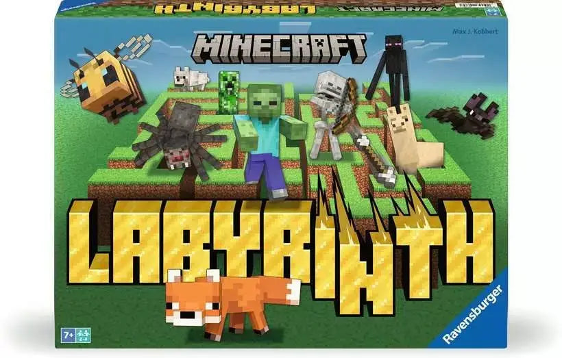 Minecraft Labyrinth board game featuring pixelated maze inspired by Minecraft style