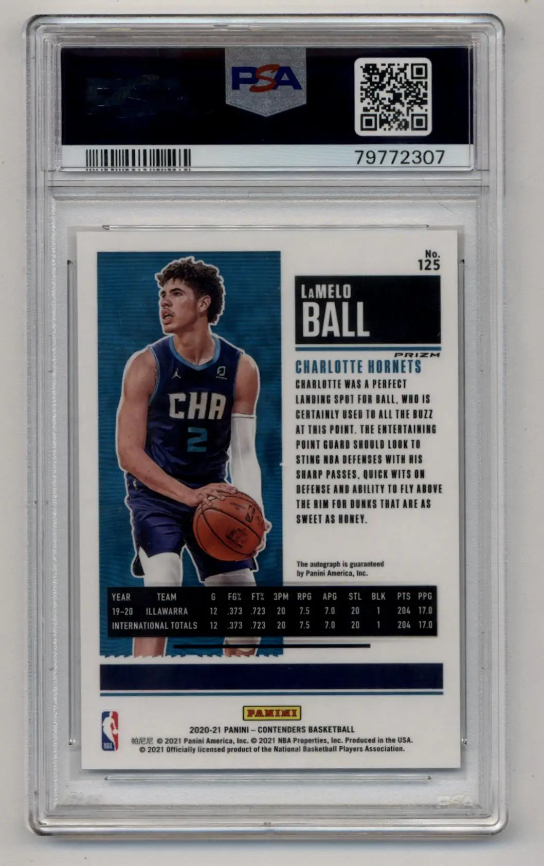 LaMelo Ball 2020-21 Contenders Premium Edition Auto #125 PSA 10 Gem Mint Auto 10 - Singles