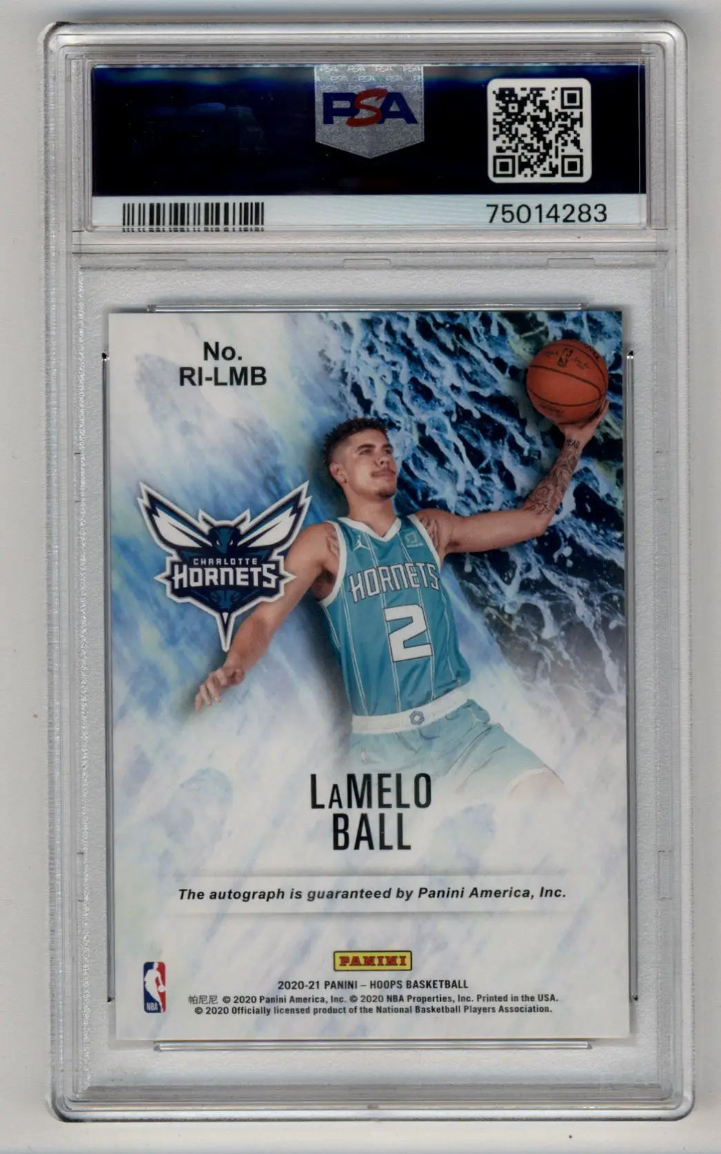 LaMelo Ball Hoops Rookie Ink basketball trading card PSA 9 Mint Auto 10