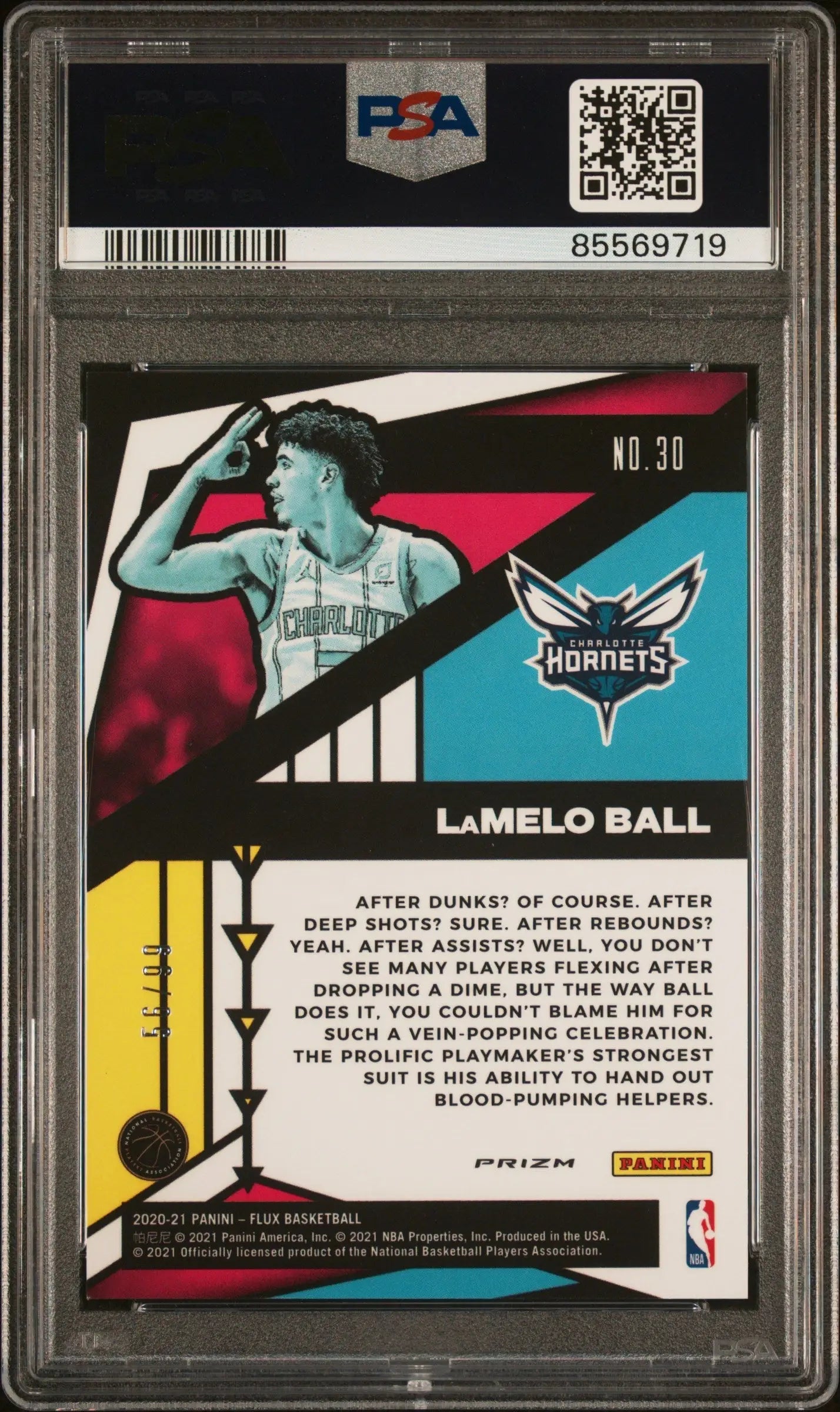 Graded LaMelo Ball Panini Flux Appeal Blue basketball trading card PSA 10 Gem Mint