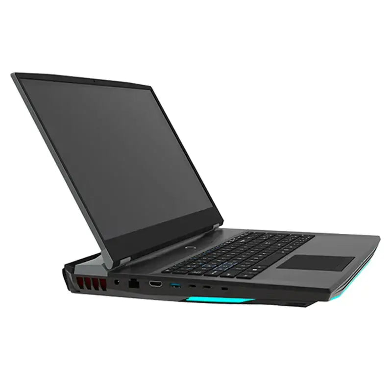 Dark gray Laptop B17A OEM ODM 17 inch gaming computer with glowing blue light strip