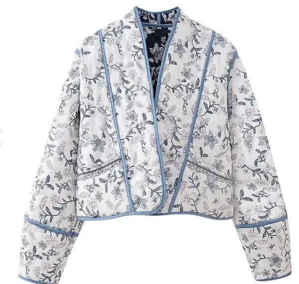 LAST ONE! ONLY SM REMAINING! Dark Blue -OR- Baby Blue Miss Sparkling Apparel REVERSIBLE Quilted Bed Jacket Women’s